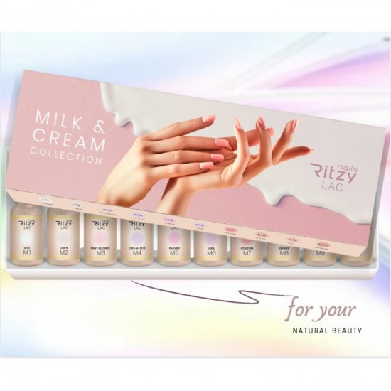 MILK & CREAM LAC COLLECTION (10 colours) in a box with display tips stickers
