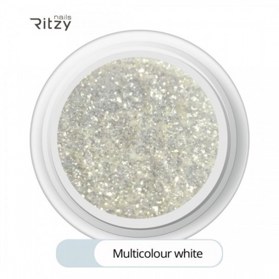 MULTICOLOUR WHITE superfine glitter